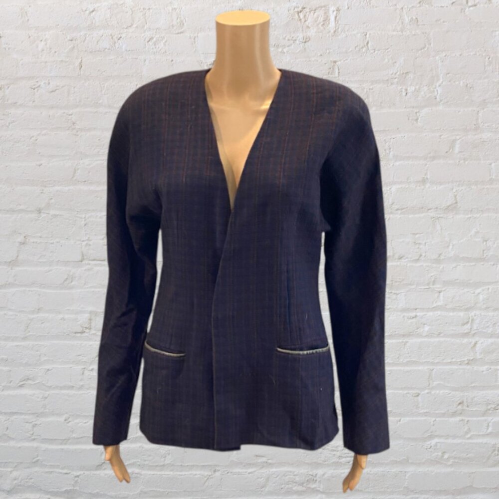 VINTAGE ELLEN TRACY -- Blazer/Suit Jacket, 100% Wool, Eggplant, Fully Lined